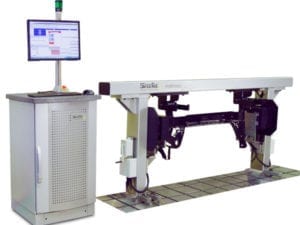 Test system for torsional loads on rear axles.