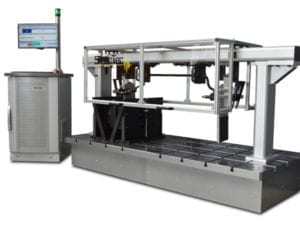 Test system for torsional loads on anti-roll bars.