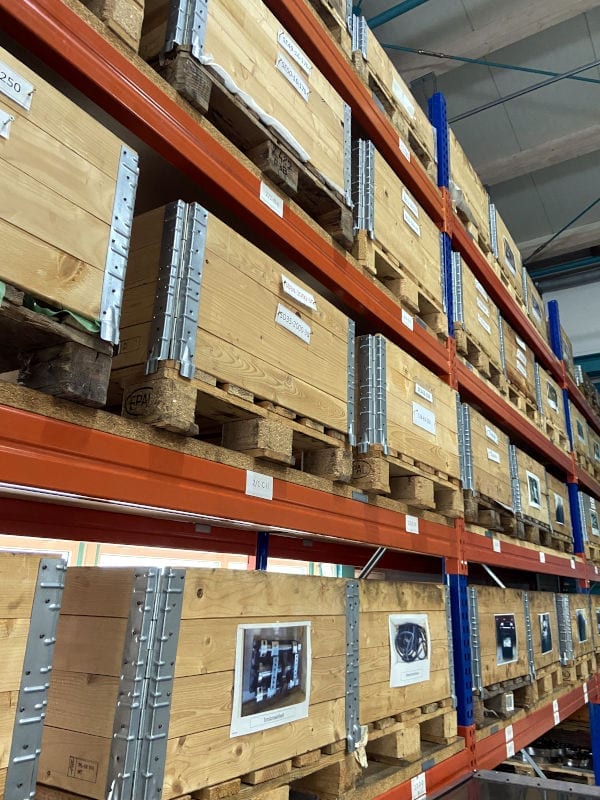 Heavy duty rack with many boxes