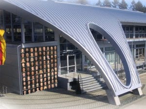 The main building of SincoTec with pictures of the employees.