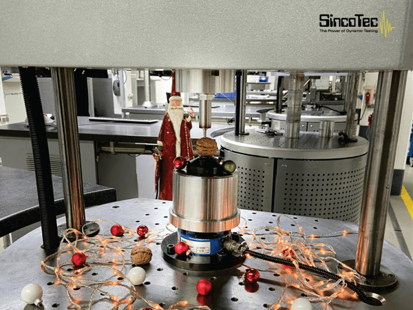 Christmas decorations on a testing machine